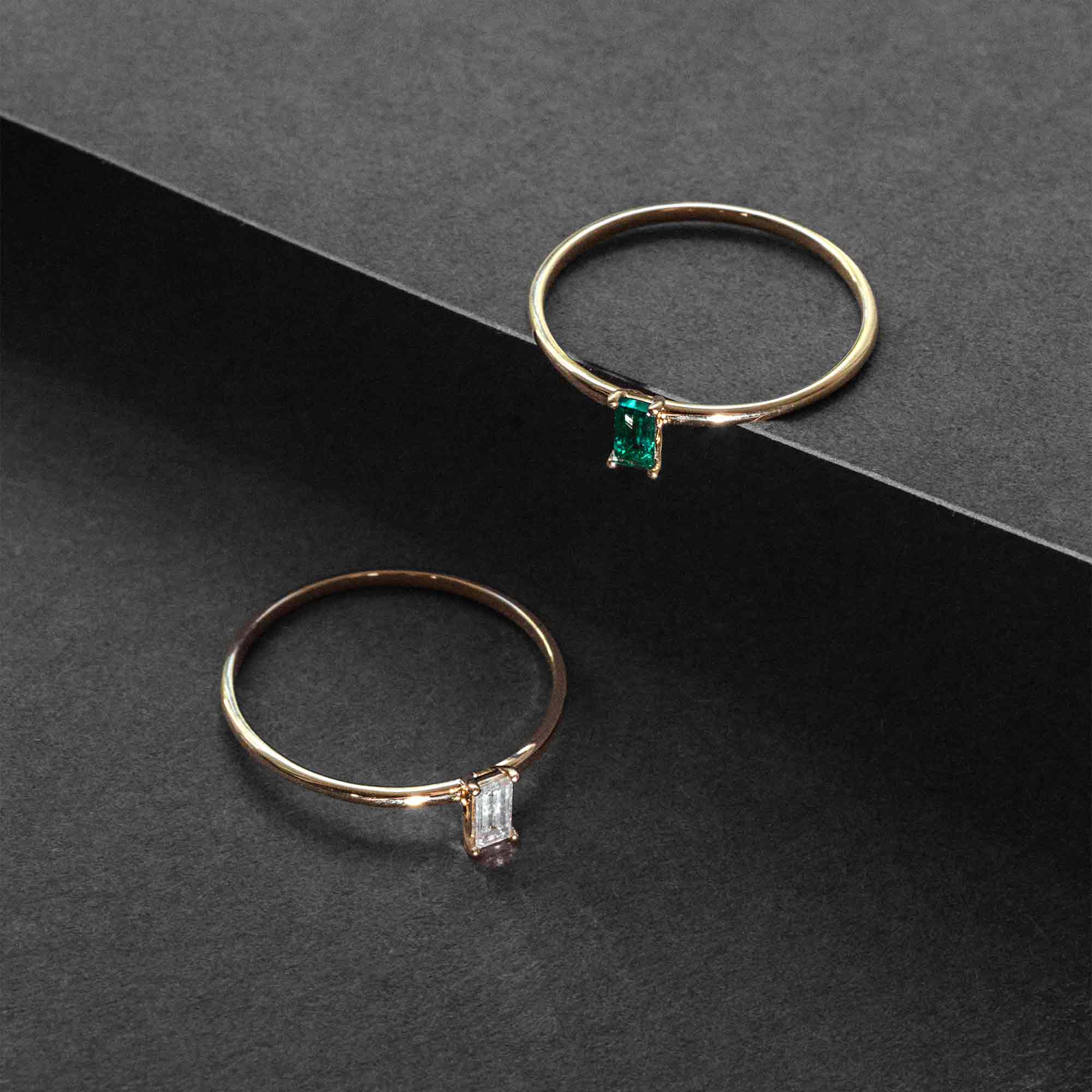 diamond baguette ring | solid gold