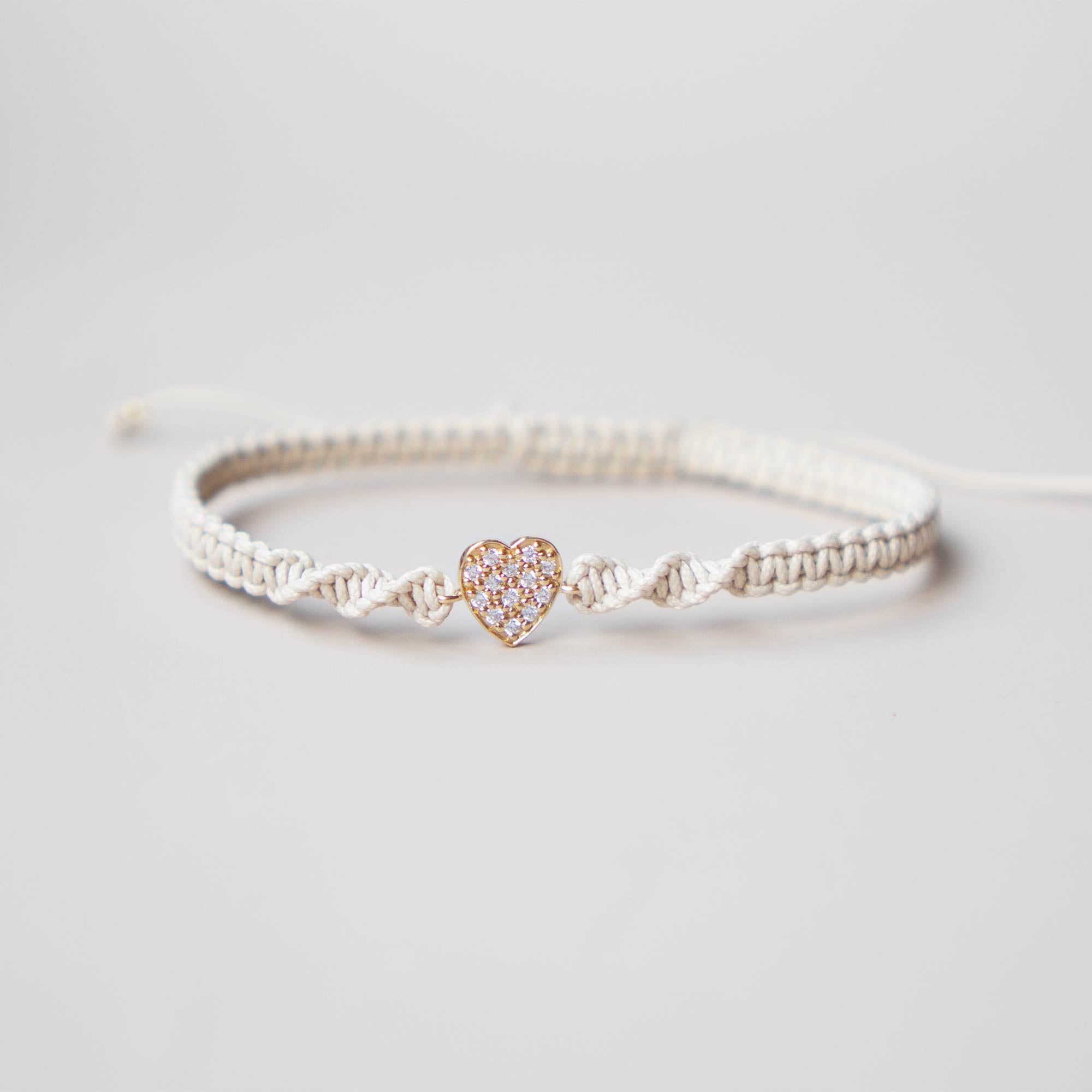 heart macramé bracelet | solid gold - LIMITED EDITION