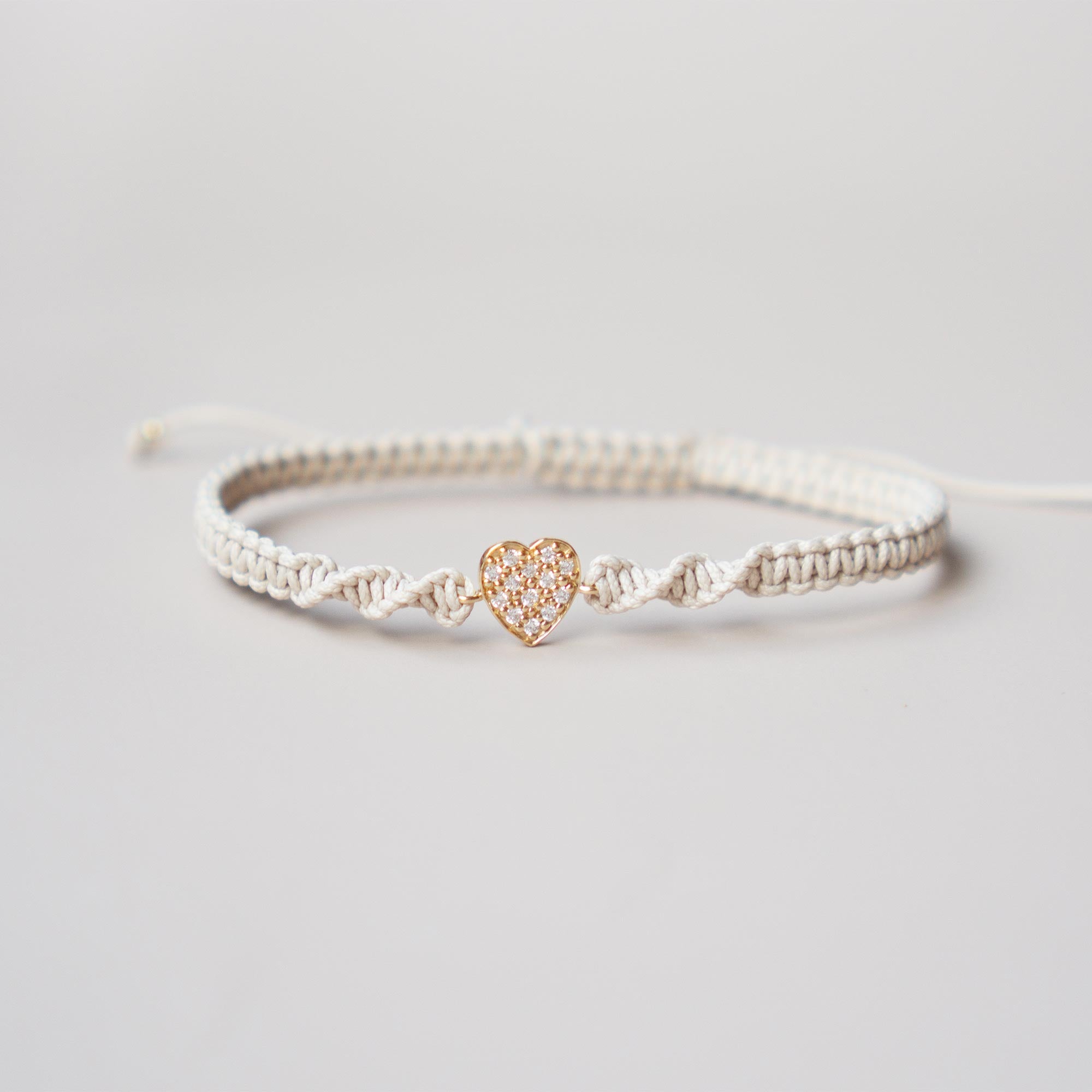 heart macramé bracelet | solid gold - LIMITED EDITION