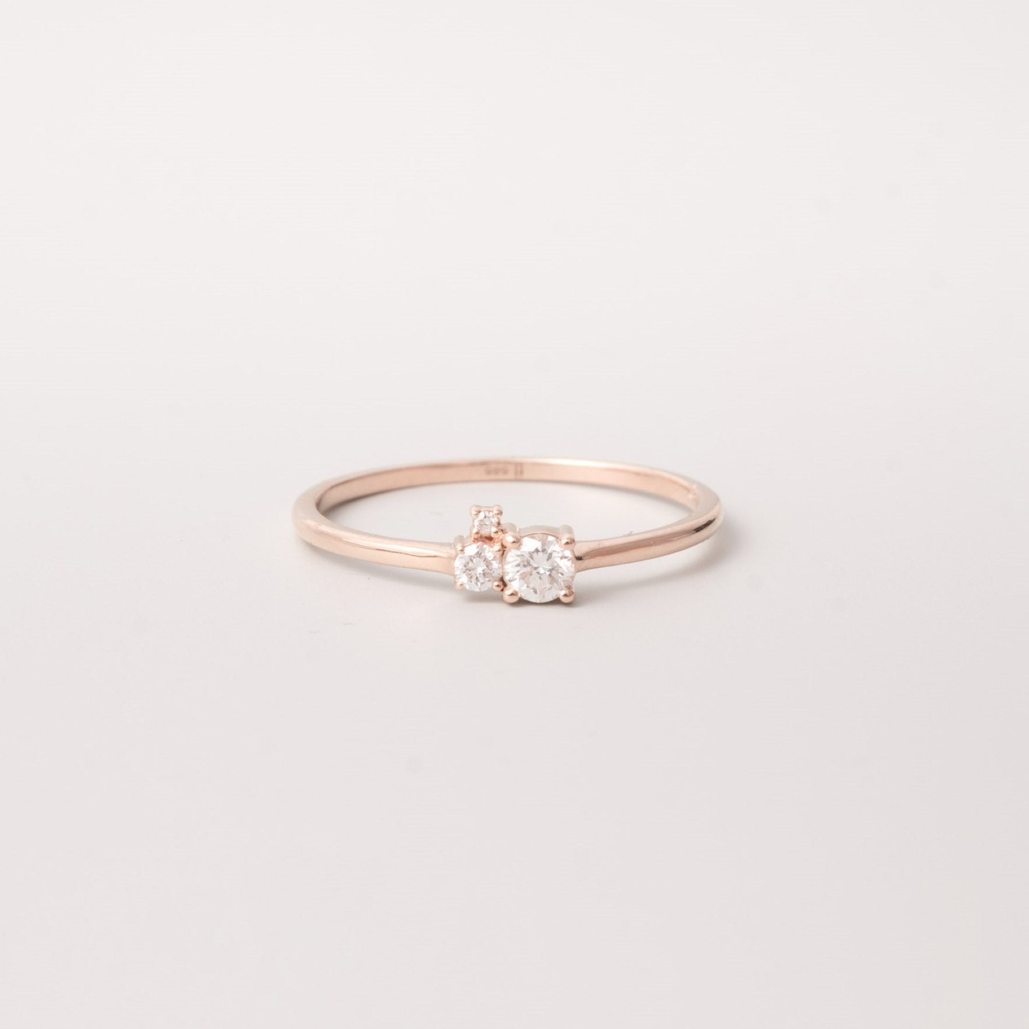 the trio engagement ring | solid gold